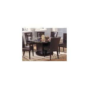  Danville 5 Piece Round Black Marble Top Dining Set in 
