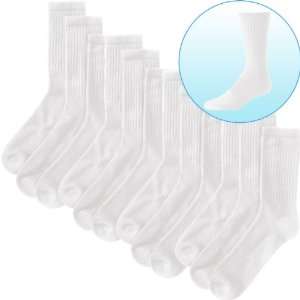  Best Quality Cotton Crew Socks Size 10 13   White   1 pair 