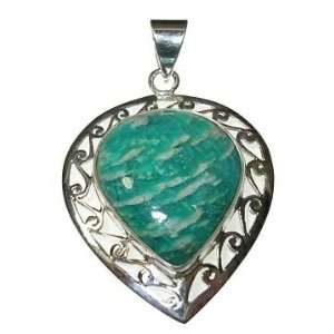ite and Sterling Silver Heart Pendant 