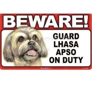  BEWARE Guard Dog on Duty Sign   Lhasa Apso Sports 