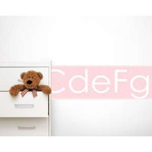  Alphabetical Pink Mural Style Wall Border