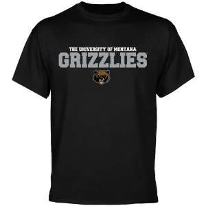  Montana Grizzlies Black University Name T shirt: Sports 