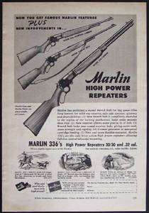   Marlin 336 Repeaters Carbine Rifle 30/30 & .32 cal. Magazine AD  