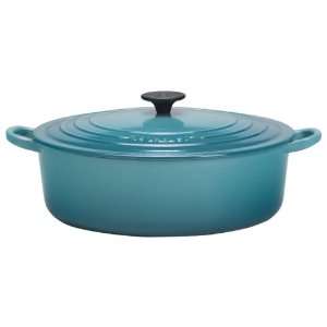 Le Creuset Enameled Cast Iron 6 3/4 Quart Wide French Oven, Caribbean 