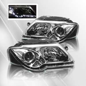   07 08 R8 style LED Projector Headlights ~ pair set (Chome) Automotive
