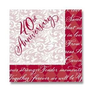  40th Wedding Anniversary Lunch Napkins 16ct Office 