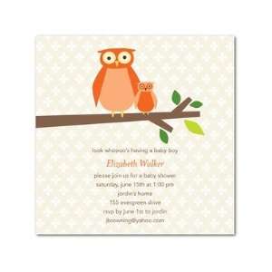    Baby Shower Invitations   Little Hoot Autumn Orange By Dwell Baby