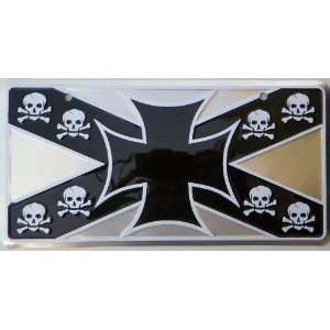  Iron Cross, Skull and Crossbones License Plate Automotive