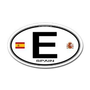  Spain Euro style Country Code Flag Oval Sticker by 