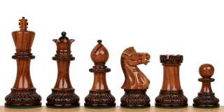 Parker Chess Set Burnt Golden Rosewood 3.75 King  
