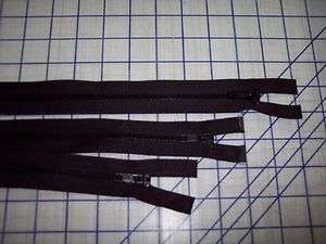 Ideal separating black plastic zippers 151821thru30323540 3 per 