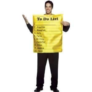 Lets Party By Rasta Imposta To Do List Adult Costume / Yellow   Size 