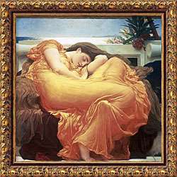 Lord Frederic Leighton Flaming June Framed Canvas Art   