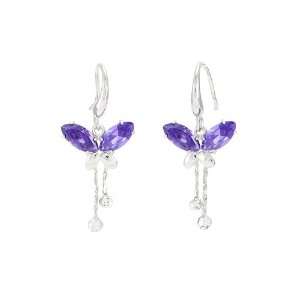  Crystal Butterfly Breeze Earrings (Purple) Jewelry