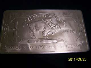 TROY OUNCE OF*TITANIUM* **$1 BUFFALO BAR FRONT VIEW** **NEW**.2x3 