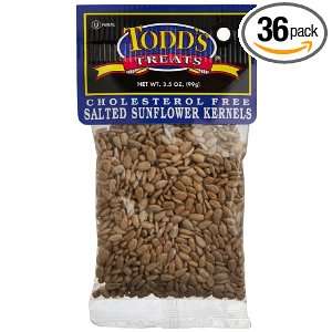 Todds Incorporated Roasted & Salted Sunflower Kernels, 3.5 Ounce Bags 