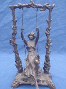 auguste Louis Mathrin Moreau (1834   1917 ) Girl on a Swing  Bronze 