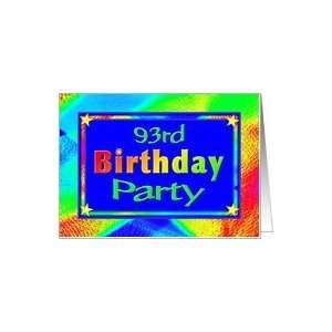    93rd Birthday Party Invitations Bright Lights Card: Toys & Games