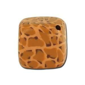   14mm Cheetah Print Square Handmade Clay Beads Arts, Crafts & Sewing