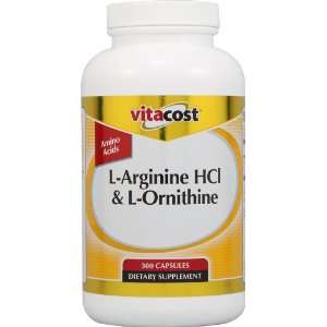 Vitacost L Arginine HCl & L Ornithine    300 Capsules