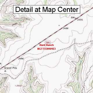   Topographic Quadrangle Map   Hunt Ranch, Texas (Folded/Waterproof