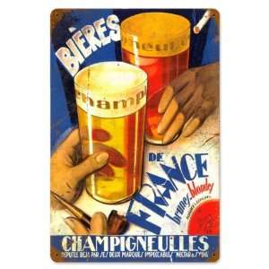  Beers of France Food and Drink Vintage Metal Sign   Garage 