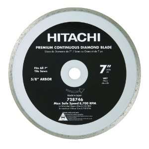 Hitachi 728746 7 Inch Wet and Dry Cut Continuous Rim Diamond Saw Blade 