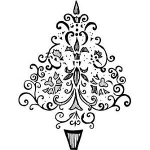  Filigree Tree   Rubber Stamps