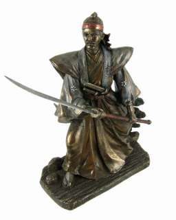 Samurai Warrior With Naginata Statue Japanese  