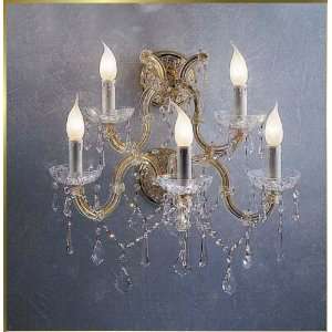 Maria Theresa Wall Sconce, BB 6320 5A, 5 lights, 24Kt Gold, 20 wide X 