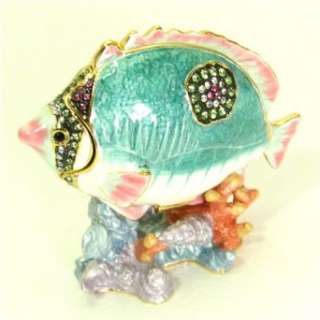  Tropical Fish Gift Jewelry Box Pendant W/ Swarovski Crs Clothing