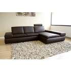 Wholesale Interiors Contemporary Design Dark Brown Leather Sectional 