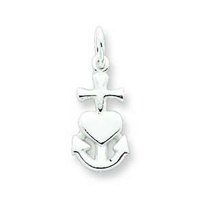  Sterling Silver Hope, Faith, And Charity Charm: Jewelry