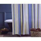 home Blue Stripe Grommet Top Fabric Shower Curtain   72 X 72 Inches