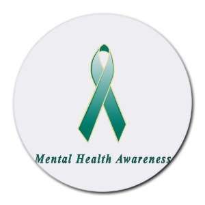  Mental Health Awareness Ribbon Round Mouse Pad: Office 