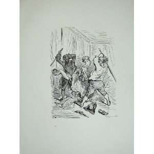   1870 Dore Gallery Baron Muchausen Cloak Mad Men Battle