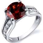 Oravo Solitaire Style 2.50 Carats Garnet Ring in Sterling Silver 