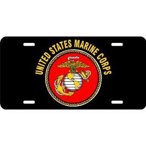  United States Marine Corps Auto License Plate Black 