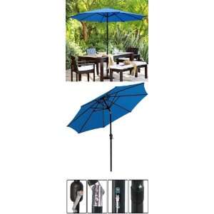  9 ft Outdoor Patio Tilt Table Umbrella Blue: Patio, Lawn 