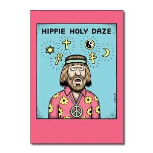  Funny Merry Christmas Card Hippie Holy Daze Humor Greeting 