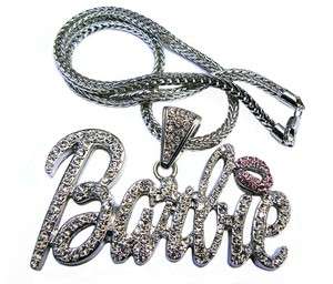 Nicki Minaj Iced Out BARBIE Pendant Necklace Large w/20 Franco 