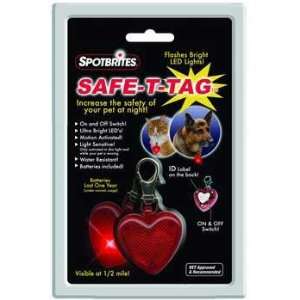  Spot Safe T Tag Heart Shape With LED light: Pet Supplies