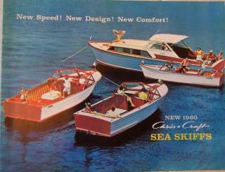 Chris Craft Sea Skiffs 1960 Catalog Brochure Wood Boat NOS Old Dealer 