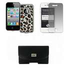 EMPIRE Leopard Luxury Case+Screen Protector+Pouch for Apple iPhone 4 
