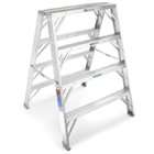 Werner TW374 30 300 Pound Duty Rating Aluminum Twin Stepladder and 