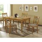 round dining table and chairs set in antique pine finish