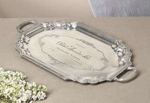 ANTIQUE SILVER ETCHED FRENCH TRAY HANDLES  
