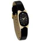 Armitron Ladies NOW Watch with Oval Black Dial, Black Leather Strap 