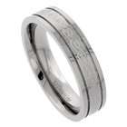  Silver Titanium 6 mm (1/4 in.) Flat Comfort Fit Wedding Band Ring 