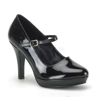 CONTESSA50X Black WIDE WIDTH Womens High Heels Mary Janes Shoes 